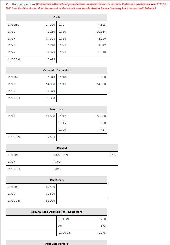 for November and $4,590 is for October. 10 Received $5,130 cash from