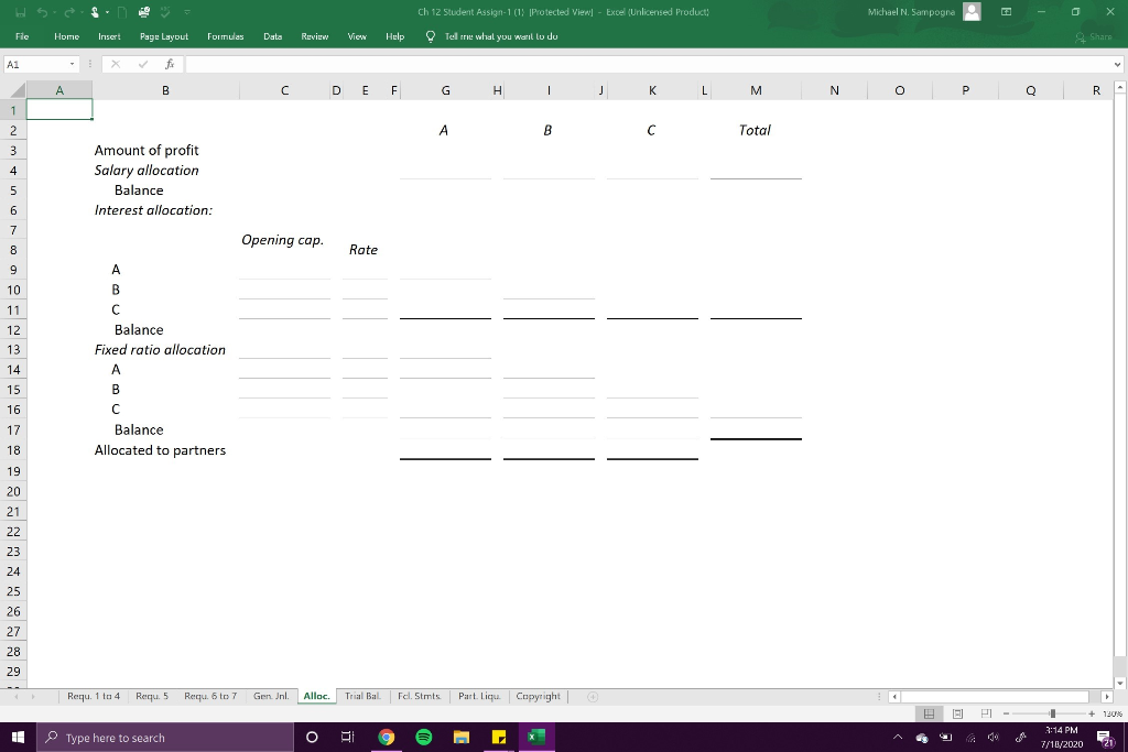 - Excel Unlicensed Product Michael N. Sampogna al Fie Home Insert Page