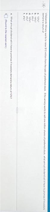 please make sure to answer for (a-f) demand a retum of a.