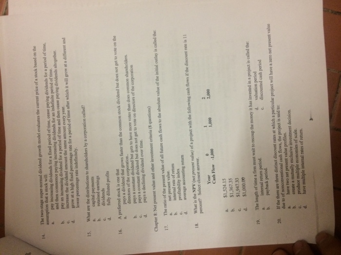  Help The two-stage super-normal dividend growth model evaluates the current price