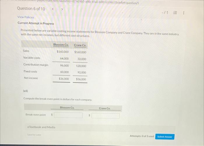 please reply!!! Current Attempt in Progress Presented below are yariable costing income