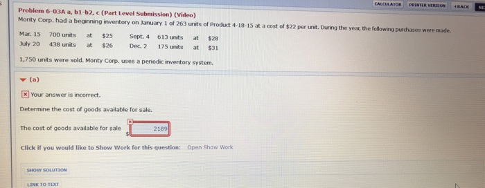  CALCULATOR PRINTER VERSION RACK NE Problem 6-03A a, b1 b2, c