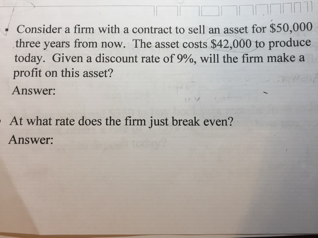 I need help with if the firm will make a profit and