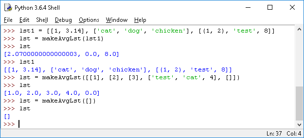 Write a function thirdLst() that takes a two-dimensional list (e.g. list of