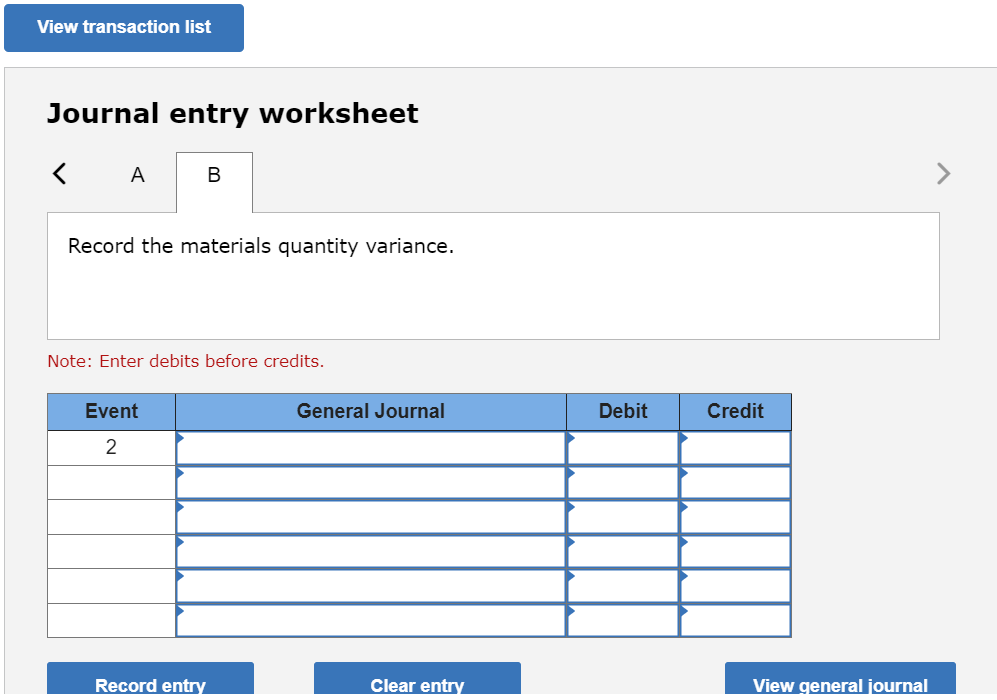 entries to record all activity relating to direct materials for the period.