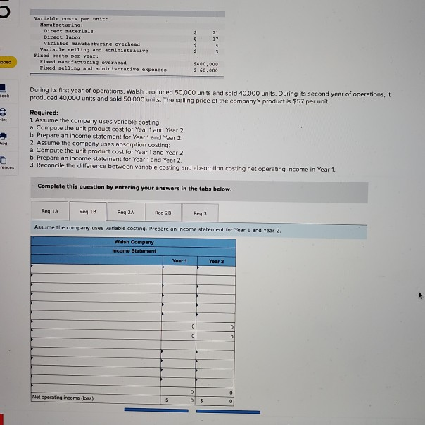 Operavons Fixed costa per Tour: Pixed manufacturing overhead Fixed selling and administrative