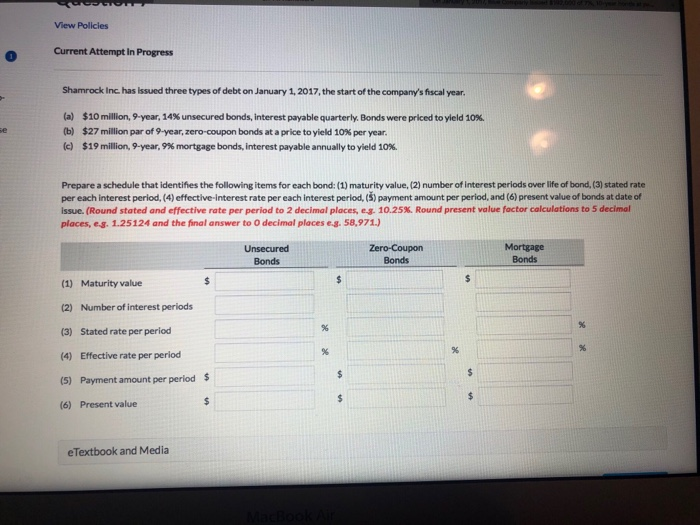  View Policies Current Attempt In Progress Shamrock Inc. has issued three