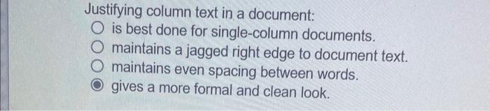  Justifying column text in a document: is best done for single-column