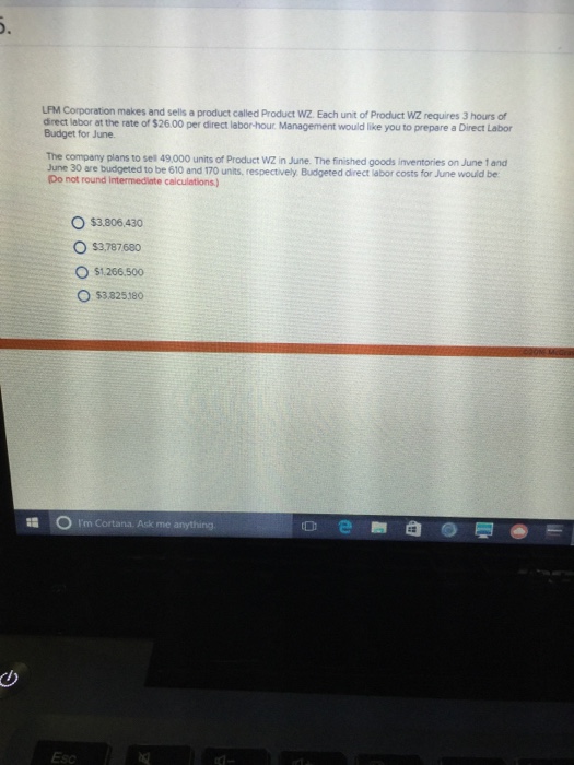 Need help with this problem LMF Corporation makes and sells a product