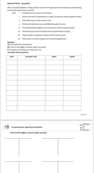  Question Three: 30 points) ABC is a licensed denim. During the