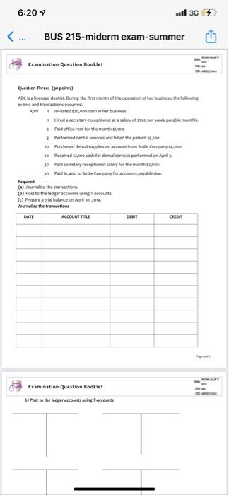 first month of the operation of her business, the following events and