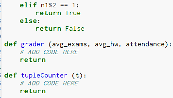 a bool value. The function will check any student's grade and attendance
