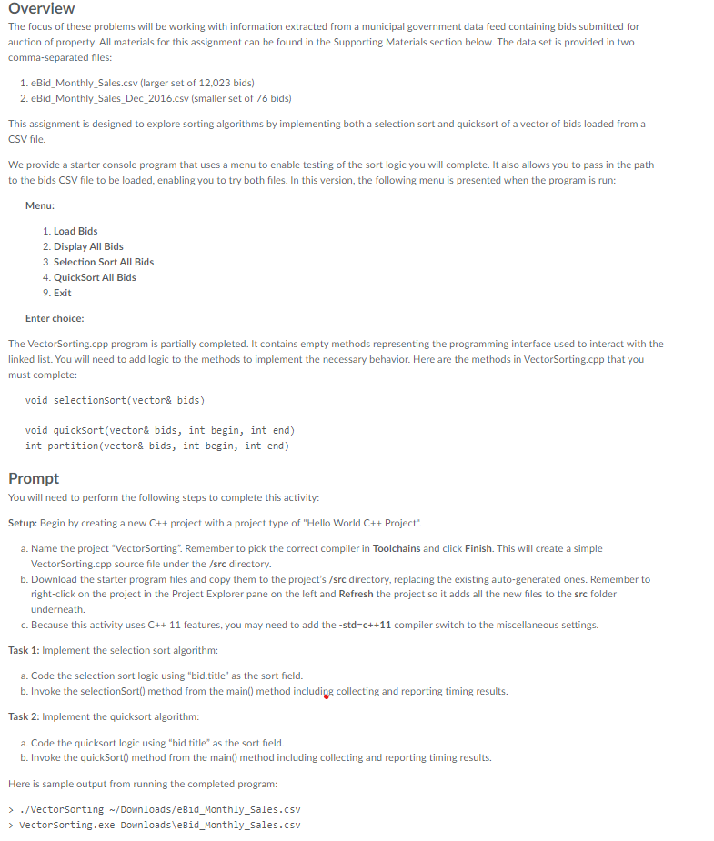 //============================================================================ // Name : VectorSorting.cpp // Author : Your name // Version