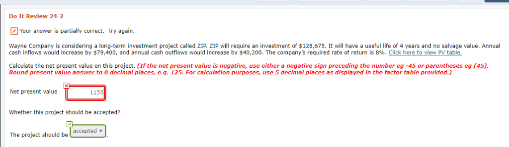 t Review 24-2 Do Your answer is partially correct. Try again.