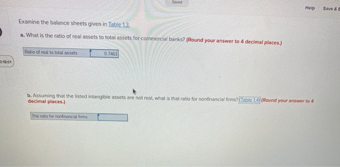 for commercial banks? (Round your answer to 4 decimal places.) Ratio of