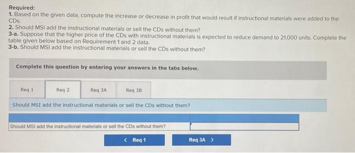 materials. The company is considering the inclusion of Instructional materials such as