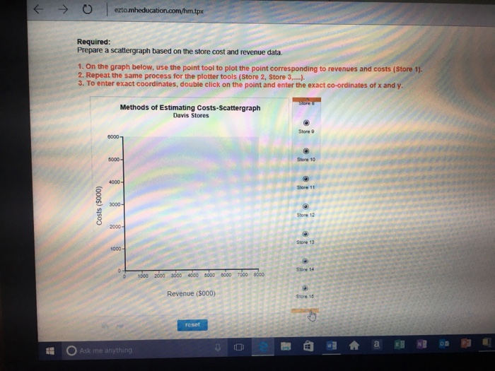 data. 1. On the graph below, use the point tool to plot