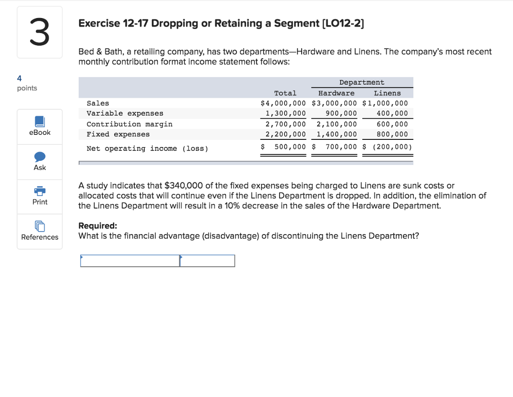 Plz help solve this (1-1/1-2) 3 Exercise 12-17 Dropping or Retaining a
