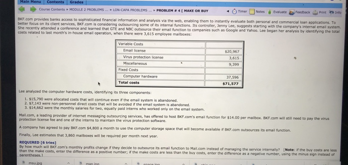  Main Menu Contents Grades Course Contents MODULE 2 PROBLEMS ... LON-CAPA