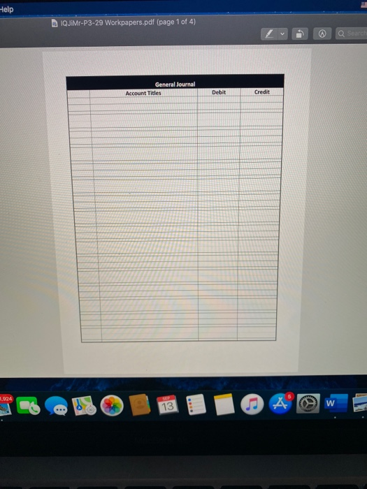 167 of your textbook. Utilize the attached workpapers to complete the following