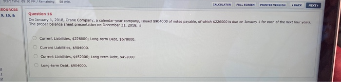  Start Time: 05:30 P/ Remaining 58 min CALCULATOR FULL SCREEN PRINTER