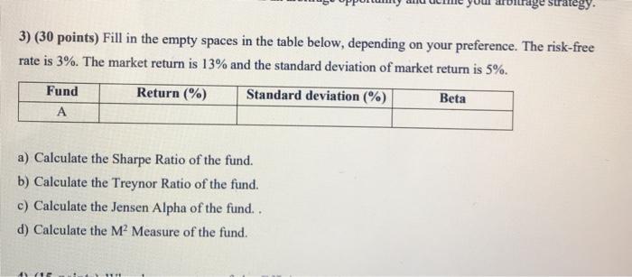  strategy. 3) (30 points) Fill in the empty spaces in the