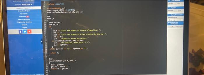 is 0.264179 gallons. Write a program that wifl read in the number