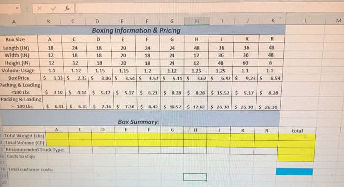 item based on its box size and weight. This cost should also