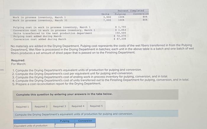 I need help with 1-5 No materials are added in the Drying