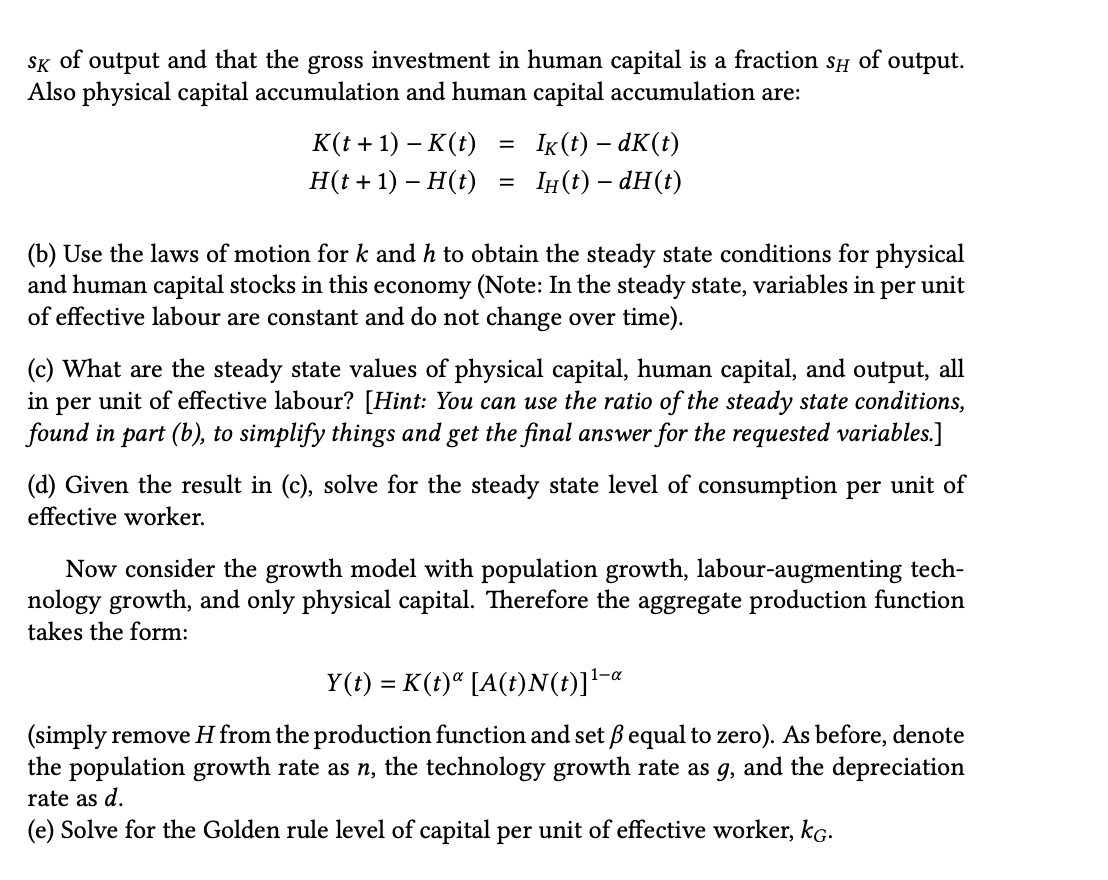 to do with marginal product of capital being equal to depreciation. Consider