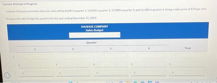  please help IVanhoe Compary estimates that unit sales will be 8,600