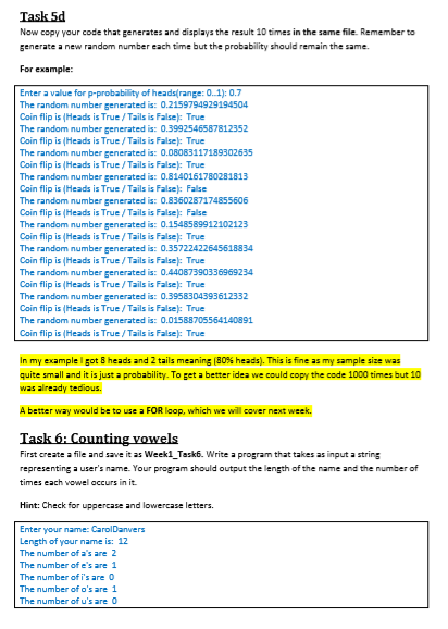 s The goal of this task will be to simulate random coin