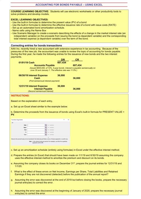  COURSE LEARNING OBJECTIVE: Students will use electronic worksheets or other productivity