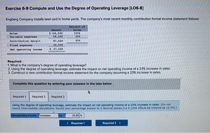 Engberg Company installs lawn sod in home yards. The company's most recent