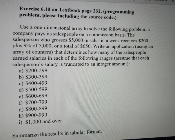  using Java Exercise 6.10 on Textbook page 232. (programming problem, please