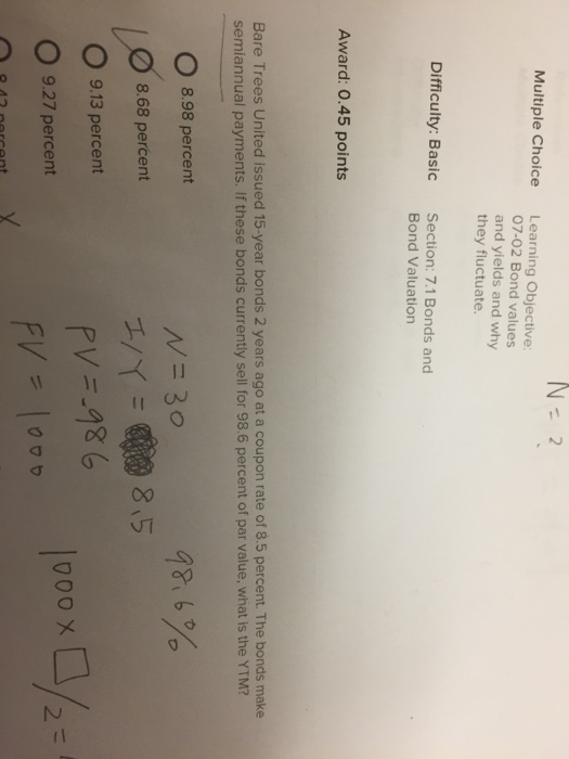 n3268 Award: 0.45 points Oil Wells offers 6.5 percent coupon bonds with