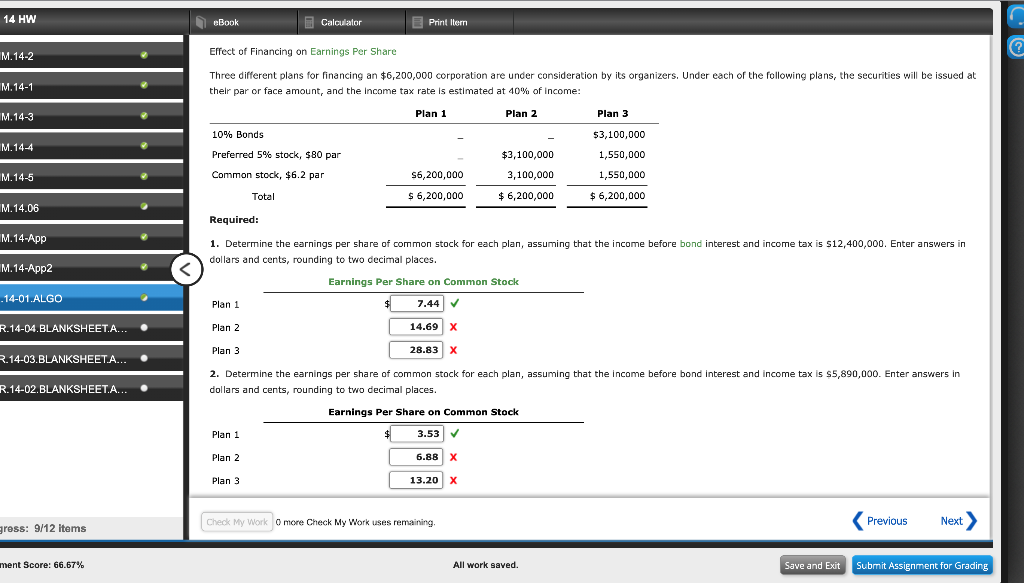 14 HW eBook Calculator E Print Item M.14-2 @ Effect of