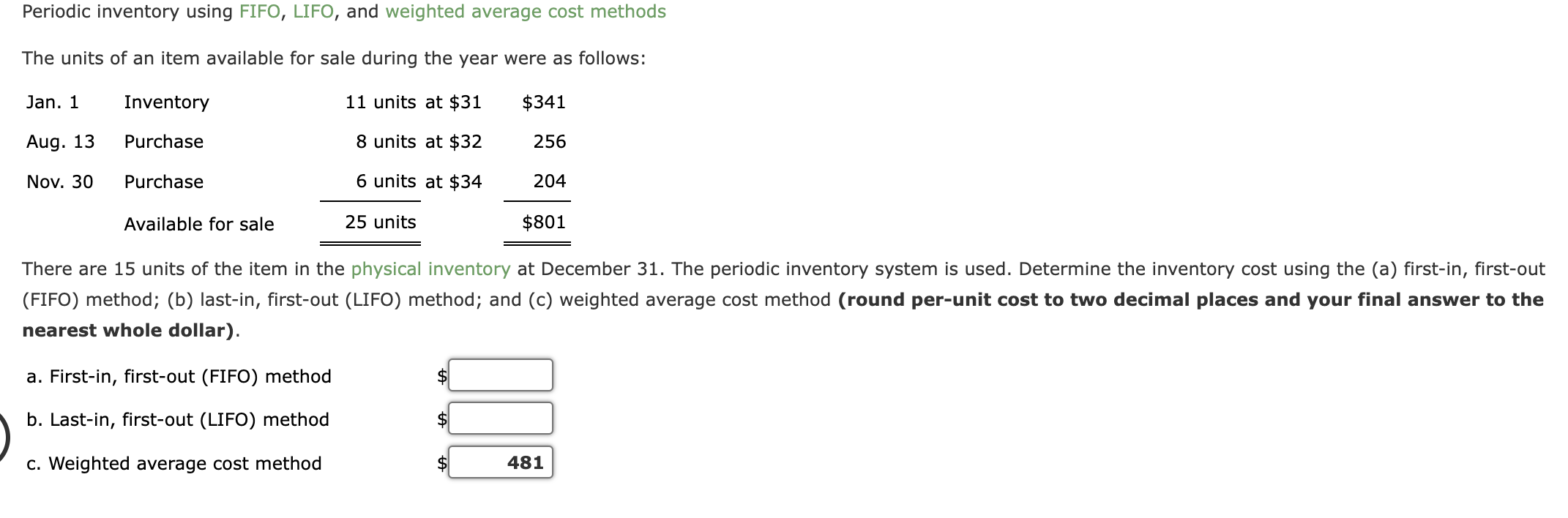 October 22 purchase. Round your answer to two decimal places. $X per