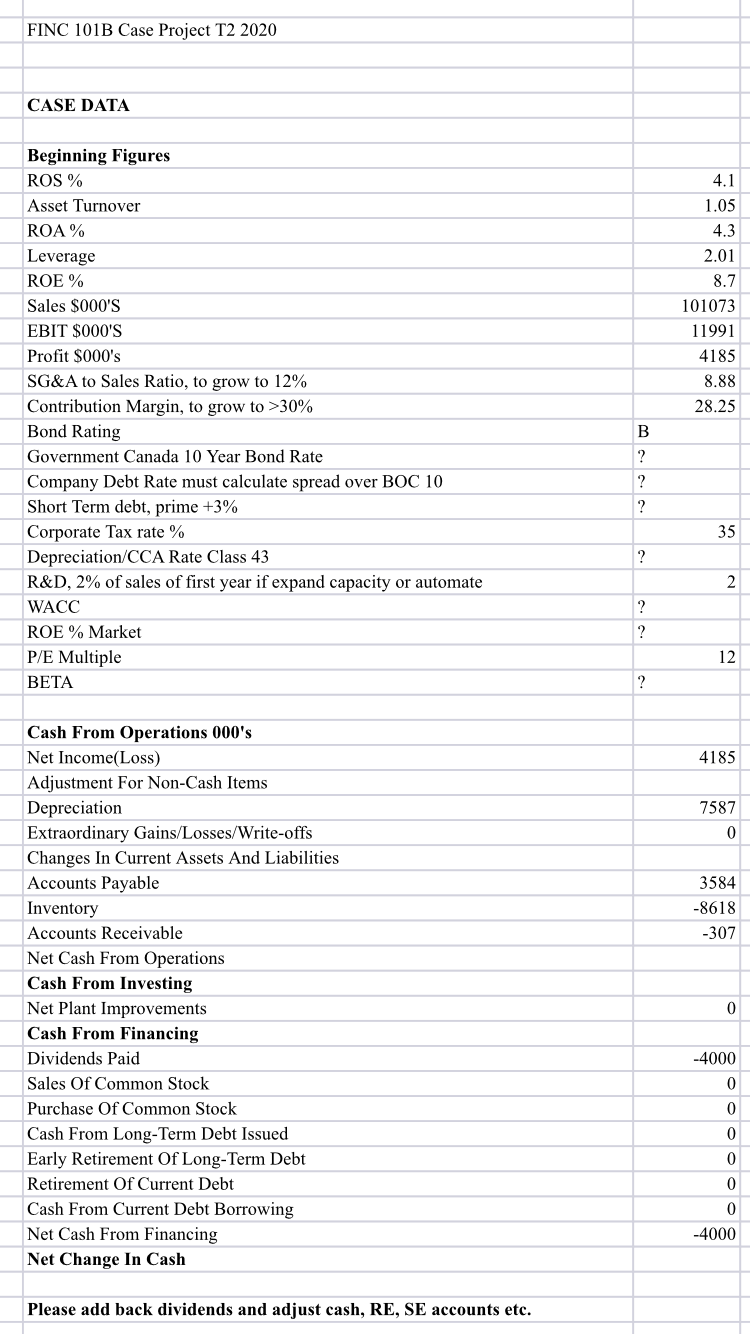  (PLEASE HELP WITH FORMULAS) it doesnt need to be all i