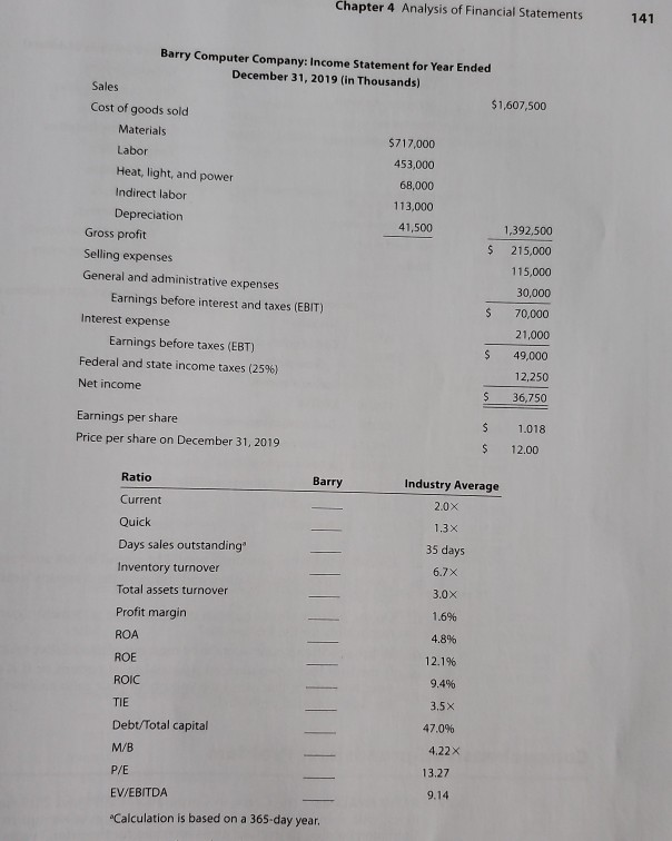 averages follow. The firm's debt is priced at par, so the market