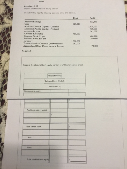  Prepare the Stockholders' Equity Section Wildcat Drafting has the following accounts