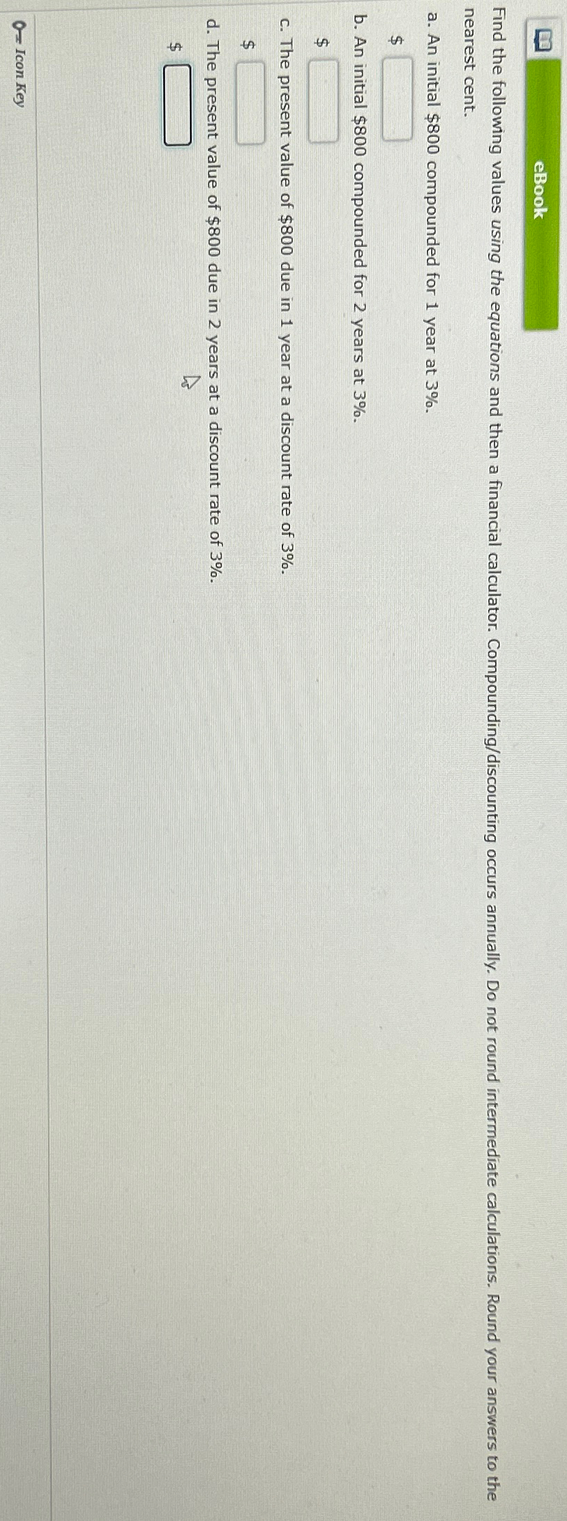  eBook Find the following values using the equations and then a