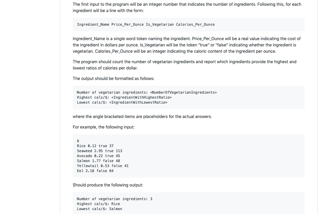 The first input to the program will be an integer number
