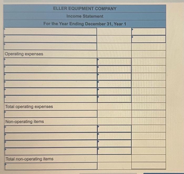 statement and classified balance sheet LO 9-6 Required Use the following information