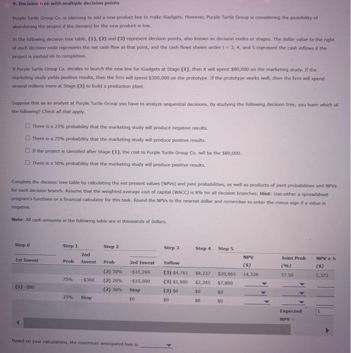  9. Decision tree with multiple decision points Purple Turtle Group Co.