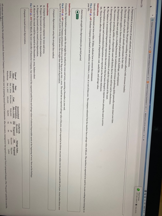 valuation, not cost allocation 2. Depreciation provides for the proper recording of