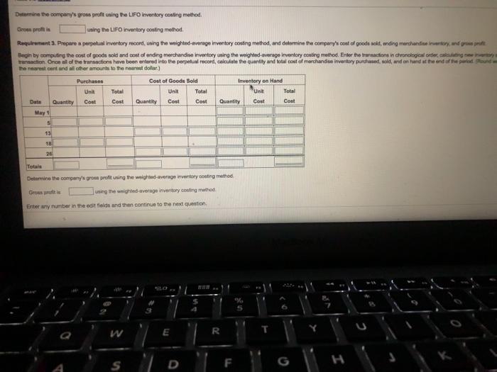 1. st 2. Prepare a perpetual inventory record, using the FIFO inventory