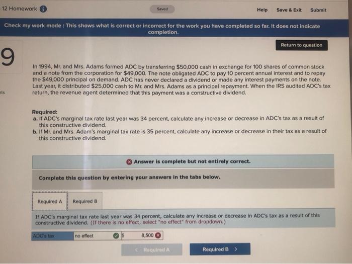  12 Homework Saved Help Save & Exit Submit Check my work