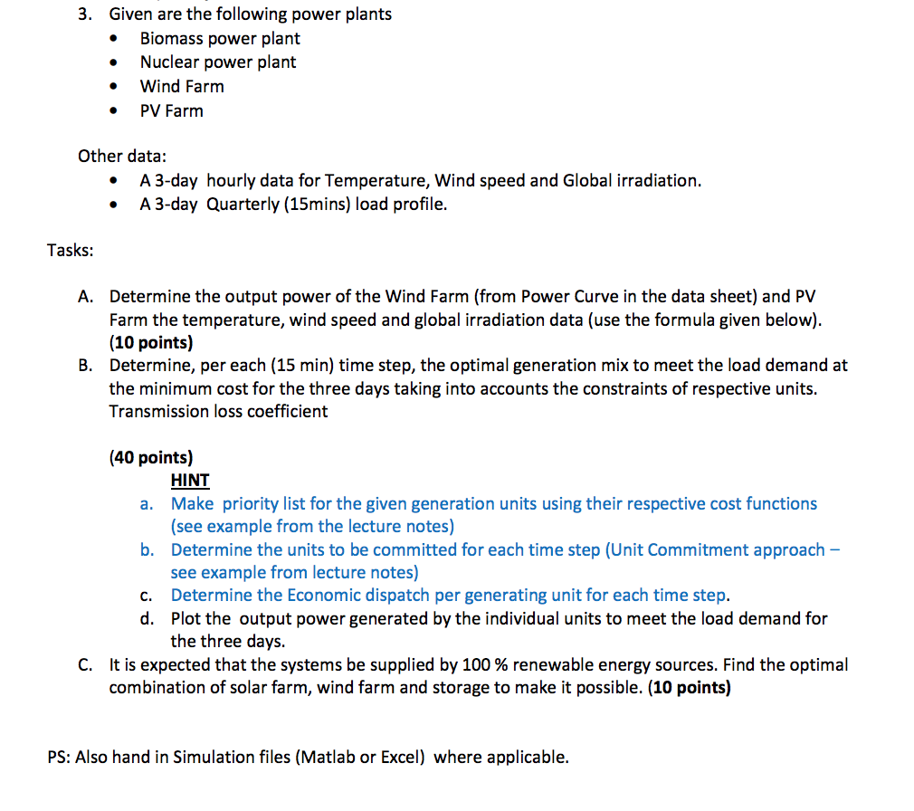 Please describe how to solve the tasks with the calculation given in