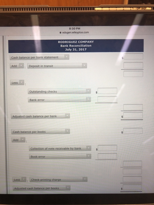 great 8:29 PM FULL SCREEN PRNTERVERSON .BACK MAP Problem 8-5A Rodriguez Company